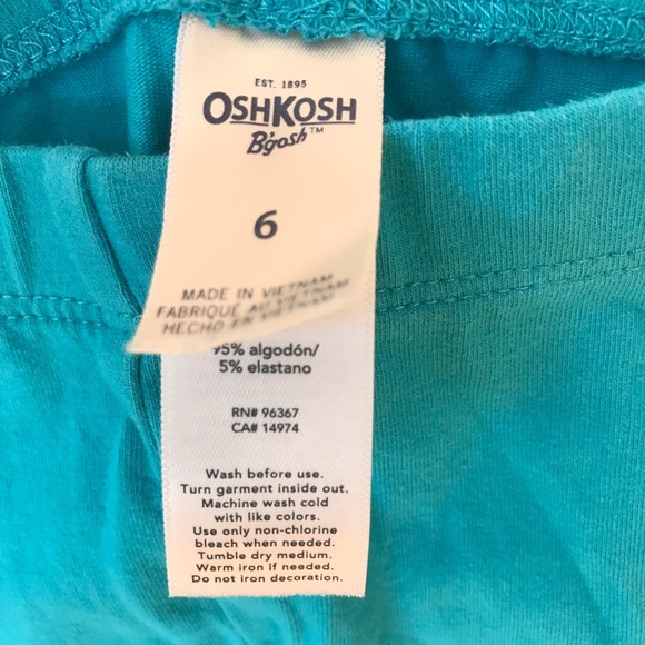Osh Kosh size 6 turquoise blue leggings in EUC, no defects, pet-free smoke-free - Picture 3 of 3